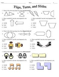 Flips Turns And Slides Student Practice Page Transformations Math Translations Math Math Curriculum