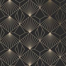 Commandez en ligne sur papierspeintsdirect : Papier Peint Kabuki En Tissu Non Tisse Texture Geometrique Par Graham Brown Non Encolle 56 Pi Noir Or 105978 Rona