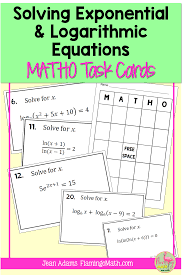 Solving Exponential And Logarithmic Equations Matho Activity In 2020 Exponential Equations High School Algebra