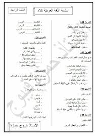 تمارين مادة اللغة العربية للسنة الرابعة ابتدائي