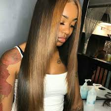 Black And Brown Ombre Sew In Peruvian Straight Full Lace Unit W Middle Part Light Brown Swiss Lace Color 1b 30 Front Ombre 180 Density Cap Dim Hair Styles Wig Hairstyles Hair Highlights