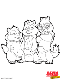 Alvin and the Chipmunks Free Coloring Printable | Alvin and the Chipmunks:  The Road Chip | Cartoon coloring pages, Alvin and the chipmunks, Cat  coloring book