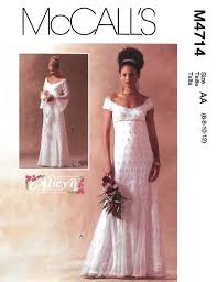 Mccall S 4714 Off Shoulder Bridal Gown W Godets And Empire Waist Not Actually Rege Wedding Dress Patterns Wedding Gown Patterns Wedding Dress Sewing Patterns