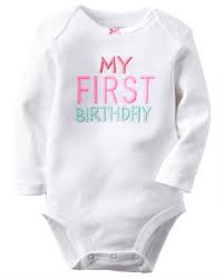 New Carters My First Birthday Bodysuit Nwt 12m 18m White