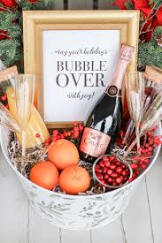 Christmas trees and santa hats: Diy Christmas Morning Mimosa Gift Basket Diary Of A Debutante