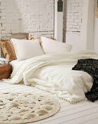 This page contains affiliate links. White Pom Pom Duvet Cover Cotton Comforter Handmade Doona Cover Boho Quilt Cover Ebay