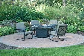 Revere Ii 5 Piece Fire Table Set By Furniture Creations Direct Hom Furniture Patio Trends Patio Plans Outdoor Furniture Sets