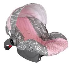 Baby Car Sear Cover Infant Car Seat Cover Slip Cover Custom Grey Arrow Light Pink Minky Baby Car Seats Infant Car Seat Cover Car Seats