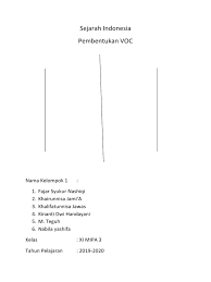 Kepemimpinan voc dipegang oleh dewan beranggotakan 17 orang yang berkedudukan di amsterdam. Sejarah Indonesia