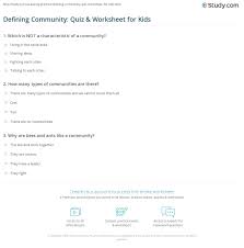 Use it or lose it they say, and that is certainly true when it comes to cognitive ability. Defining Community Quiz Worksheet For Kids Study Com