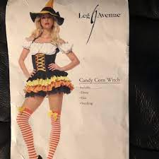 Clothing, yellow, fashion, dress, headgear, style, street fashion, costume. Leg Avenue Dresses Candy Corn Witch Sexy Halloween Costume Poshmark