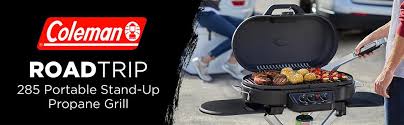 Red, orange, blue, green, and black. Amazon Com Coleman Gas Grill Portable Propane Grill Roadtrip 285 Standup Grill Black Patio Lawn Garden