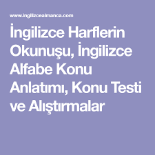 Ingilizce Harflerin Okunusu Ingilizce Alfabe Konu Anlatimi Konu Testi Ve Alistirmalar Ingilizce Alfabe Alfabe Ingilizce