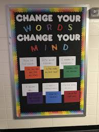 Change Your Words Change Your Mind Growth Mindset Bulletin Board Mindset Bulletin Board Growth Mindset Bulletin Board High School Bulletin Boards