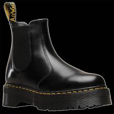 Rendered in airwair™ original signature leather, firm + finished with a bright appearance, set on a chunky welted sole. Dr Martens Black Chelsea 2976 Platform Boot 24687001 Fashionation Vixens And Angels