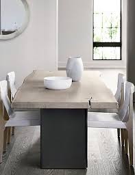 Landscape Live Edge White Washed Wood Dining Table Reviews Cb2 Minimalist Dining Room Interior Design Dining Room Modern Dining Room
