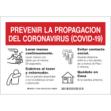 Prevenir La Propagacion Del Coronavirus Covid 19 Sign Brady Bradyid Com