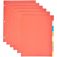 Made of white paper with clear tabs. Buy Amazon Basics 3 Ring Binder Dividers With 8 Tabs Pack Of 6 Sets Online In Oman B07k8znkz6