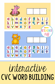 interactive cvc word building activity in 2020 cvc words word building activities word building pinterest