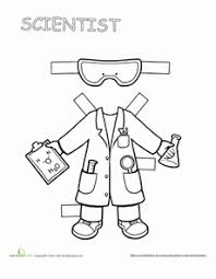 Career Paper Dolls Scientist Worksheet Education Com Paper Dolls Community Helpers Theme Scientist