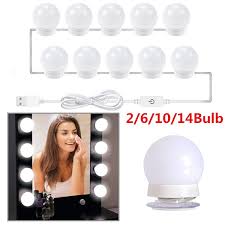 The bright, pure white light produced by this led bulb is perfect for bathrooms and is just right for applying makeup or checking colors in an outfit. Vanity Lights For Mirror Diy Hollywood Lighted Makeup Vanity Mirror Stick On Led Mirror Light Kit For For Bathroom Wall Mirror 2 6 10 14 Bulb Wish