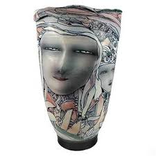 Bing Gleitsman Porcelain Face Vase