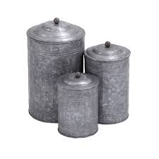 4.2 out of 5 stars. 3pc Decorative Galvanized Metal Canister Set Silver Olivia May Target