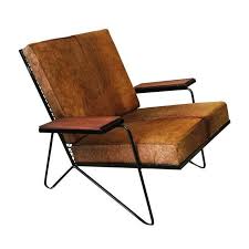 Vintage Mid Century Modern Cowhide Lounge Chair Cowhide Chair Western Chair Leather Furniture