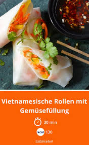 Vietnamesische Rollen Mit Gemusefullung Rezept Rezepte Lebensmittel Essen Essen