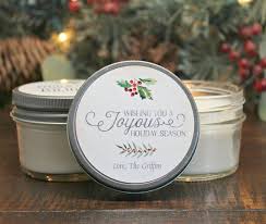 Set Of 6 4 Oz Christmas Favor Candles Christmas Gift Etsy Christmas Favors Candle Favors Personalized Christmas Gifts