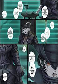 The first 6 pages of the Bloodborne d̶o̶u̶j̶i̶n̶ manga I'm currently  working on : rbloodborne