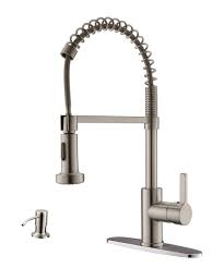 Best commercial kitchen faucets comparison chart 2. Appaso Commercial Kitchen Faucet Pull Down Sprayer Stainless Steel Brushed Nickel High Arc Tall Modern Single Handle Spring Put Out Kitchen Sink Faucet With With Soap Dispenser Buy Online In Bahamas