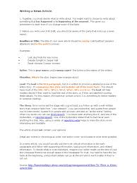 Review your research and notes. Writing A News Article Ca4 Communication