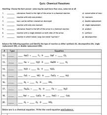 Types of chemical reactions worksheet answer key pogil. Balancing Chemical Equations Conservation Of Mass Worksheets And Labs