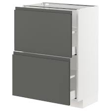 Hier bewahrst du dinge auf, kochst, versteckst snacks und verbringst zeit mit freunden. Metod Maximera Base Cabinet With 2 Drawers White Voxtorp Dark Grey Ikea