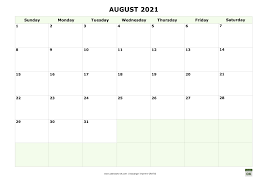 Mis primeras palabras en inglés: Plantilla Calendario Agosto 2021 Para Imprimir Pdf