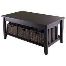 Fashion, home & garden, electronics, motors, collectibles & arts Morris Coffee Table With 3 Foldable Baskets Transitional Coffee Tables By Gwg Outlet Houzz