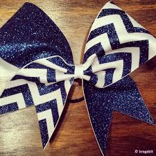 Navy Blue Glitter And White Ribbon Chevron Cheer Bow Cheer Bows Glitter Cheer Bow Cheer Bow Holder