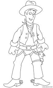 A cowboy on horseback, a front view. Printable Cowboy Coloring Pages For Kids