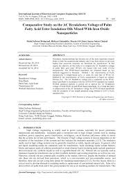 Sharin ab ghaniuniversiti teknikal malaysia melakaverified email at utem.edu.my. Pdf Comparative Study On The Ac Brekadown Voltage Of Palm Fatty Acid Ester Insulation Oils Mixed With Iron Oxide Nanoparticles