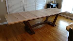 Dining Table With Butterfly Leaf Trestle Legs Done In Tiger Maple And Walnut 7ft Long Without Leaf 9 1 2 Ft Long Wit Maple Dining Table Dining Table Table