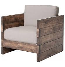 Watson Modern Rustic Lodge Chunky Wood Oak Square Arm Chair Furniture Pallet Furniture Wooden Pallet Furniture