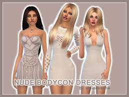 The Sims Resource - Nude Bodycon Dresses