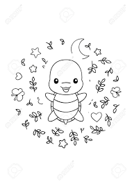 Witches are persons who practice witchcraft. Coloring Pages Black And White Cute Kawaii Hand Drawn Turtle Doodles Circle Print Print Royalty Free Cliparts Vectors And Stock Illustration Image 146302559