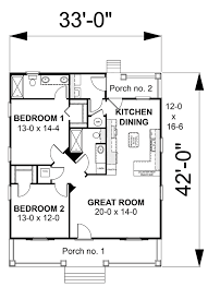 Home plans with two bedrooms range from simple, affordable cottages (perfect for building on a tight budget) to elegant empty nests filled with upscale small house plans with two bedrooms can be used in a variety of ways. Country Style House Plan 64586 With 2 Bed 2 Bath Country Style House Plans Cottage Plan How To Plan