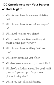 Any questions you answer incorrectly should be seen as opportunities for conversation and deepening your. A List Of 100 Questions To Ask Your Partner On Date Nights Musely