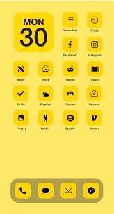 Ios Yellow App Icons 230 Yellow And Black Minimal Ios 14 Etsy App Icon Icon Ios