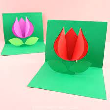 Here are written instructions on how to make this card: How To Make A Pop Up Flower Card Easy Spring Tulip Craft For Kids I Heart Crafty Things