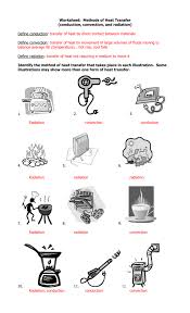 Heat Transfer Worksheets Answers Conduction Convection Radiation Heat Transfer Science Energy Transfer