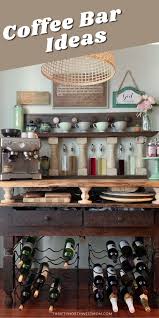 Bonus!diy crafts mom this little nook is perfect for a small kitchen. Diy Coffee Bar Ideas Convert An Old Dresser Or Table Thrifty Nw Mom
